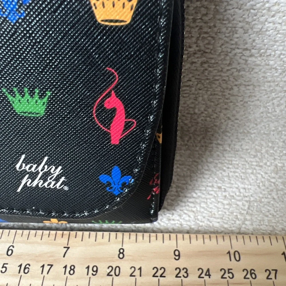 Baby Phat Cat Crown Black Crossbody Wristlet Shoulder Clutch‎ Handbag Hip Jazzy